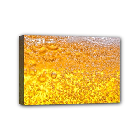 Liquid Bubble Drink Beer With Foam Texture Mini Canvas 6  X 4  (stretched)