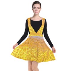 Liquid Bubble Drink Beer With Foam Texture Plunge Pinafore Dress by Cemarart