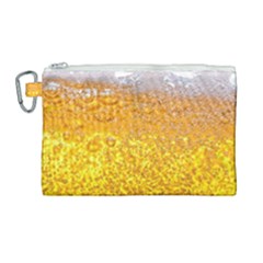 Liquid Bubble Drink Beer With Foam Texture Canvas Cosmetic Bag (large)