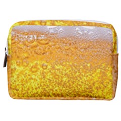 Liquid Bubble Drink Beer With Foam Texture Make Up Pouch (medium) by Cemarart