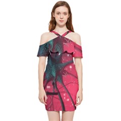 Coronavirus Corona Virus Shoulder Frill Bodycon Summer Dress by Cemarart