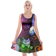 Graffiti Corazones Kingdom Saga Super Reversible Velvet Sleeveless Dress by Cemarart