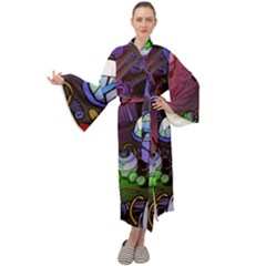 Graffiti Corazones Kingdom Saga Super Maxi Velvet Kimono by Cemarart