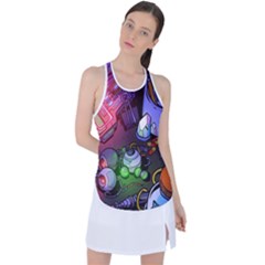 Graffiti Corazones Kingdom Saga Super Racer Back Mesh Tank Top by Cemarart