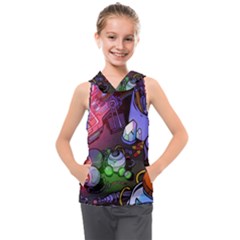 Graffiti Corazones Kingdom Saga Super Kids  Sleeveless Hoodie by Cemarart