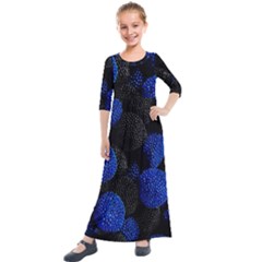 Raspberry One Edge Kids  Quarter Sleeve Maxi Dress