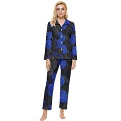 Raspberry One Edge Womens  Long Sleeve Velvet Pocket Pajamas Set