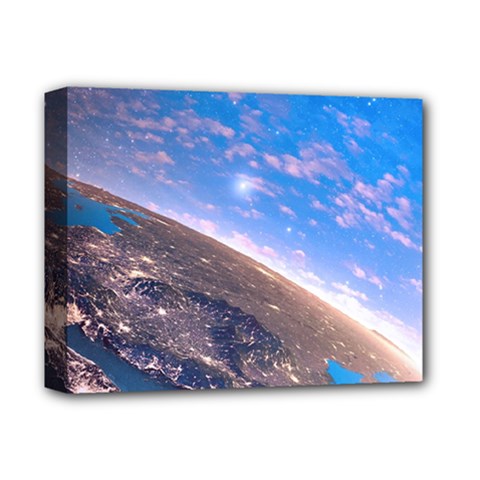 Earth Blue Galaxy Sky Space Deluxe Canvas 14  X 11  (stretched)