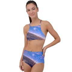 Earth Blue Galaxy Sky Space Halter Tankini Set by Cemarart