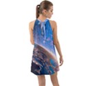 Earth Blue Galaxy Sky Space Halter Tie Back Chiffon Dress View2