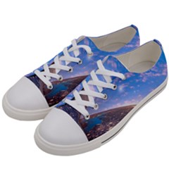 Earth Blue Galaxy Sky Space Women s Low Top Canvas Sneakers by Cemarart