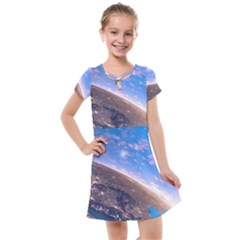 Earth Blue Galaxy Sky Space Kids  Cross Web Dress by Cemarart