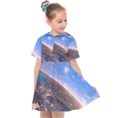 Earth Blue Galaxy Sky Space Kids  Sailor Dress