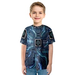 Circuit Board Motherboard Kids  Sport Mesh T-shirt