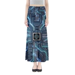 Circuit Board Motherboard Full Length Maxi Skirt