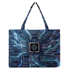 Circuit Board Motherboard Zipper Medium Tote Bag