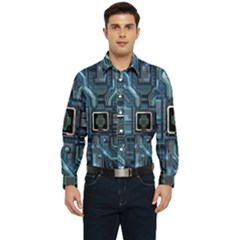 Circuit Board Motherboard Men s Long Sleeve  Shirt by Cemarart