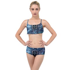 Circuit Board Motherboard Layered Top Bikini Set