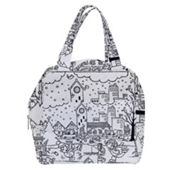 Colouring Page Winter City Skating Boxy Hand Bag by Hannah976