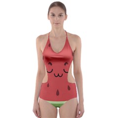 Watermelon Lock Love Cut-out One Piece Swimsuit
