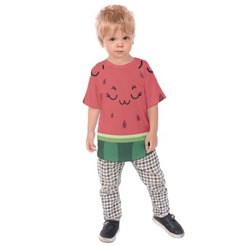 Watermelon Lock Love Kids  Raglan T-shirt by Cemarart