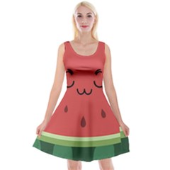 Watermelon Lock Love Reversible Velvet Sleeveless Dress by Cemarart