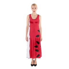 Watermelon Black Green Melon Red Sleeveless Maxi Dress