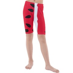 Watermelon Black Green Melon Red Kids  Mid Length Swim Shorts