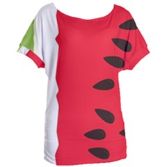 Watermelon Black Green Melon Red Women s Oversized T-Shirt