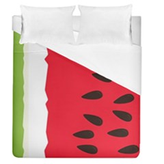 Watermelon Black Green Melon Red Duvet Cover (queen Size) by Cemarart