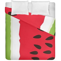 Watermelon Black Green Melon Red Duvet Cover Double Side (California King Size)