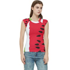 Watermelon Black Green Melon Red Women s Raglan Cap Sleeve T-Shirt