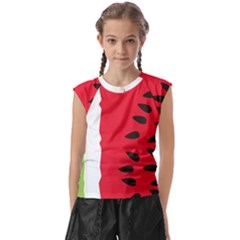 Watermelon Black Green Melon Red Kids  Raglan Cap Sleeve T-Shirt