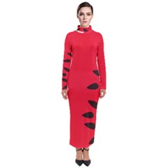 Watermelon Black Green Melon Red Turtleneck Maxi Dress