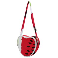 Watermelon Black Green Melon Red Heart Shoulder Bag