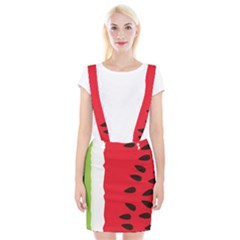 Watermelon Black Green Melon Red Braces Suspender Skirt