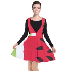 Watermelon Black Green Melon Red Plunge Pinafore Dress