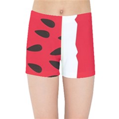 Watermelon Black Green Melon Red Kids  Sports Shorts