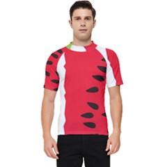 Watermelon Black Green Melon Red Men s Short Sleeve Rash Guard