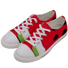 Watermelon Black Green Melon Red Women s Low Top Canvas Sneakers