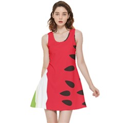 Watermelon Black Green Melon Red Inside Out Reversible Sleeveless Dress