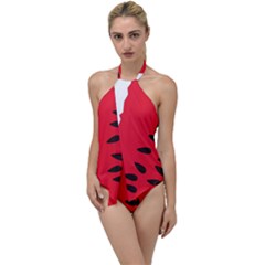 Watermelon Black Green Melon Red Go with the Flow One Piece Swimsuit