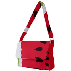 Watermelon Black Green Melon Red Full Print Messenger Bag (S)