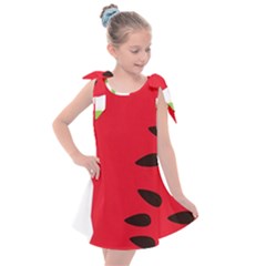 Watermelon Black Green Melon Red Kids  Tie Up Tunic Dress