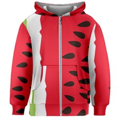 Watermelon Black Green Melon Red Kids  Zipper Hoodie Without Drawstring