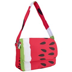 Watermelon Black Green Melon Red Courier Bag by Cemarart