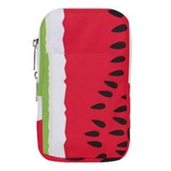 Watermelon Black Green Melon Red Waist Pouch (Large)