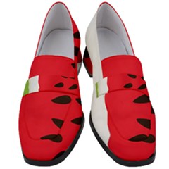 Watermelon Black Green Melon Red Women s Chunky Heel Loafers