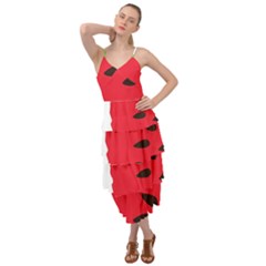 Watermelon Black Green Melon Red Layered Bottom Dress