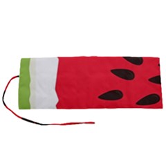 Watermelon Black Green Melon Red Roll Up Canvas Pencil Holder (S)